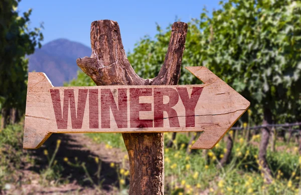 Wooden winery sign — Stock Photo, Image