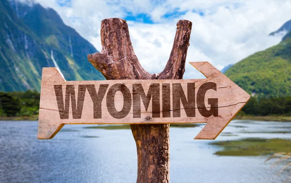 Wyoming houten teken — Stockfoto