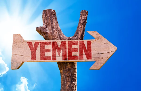 Señal de madera Yemen —  Fotos de Stock