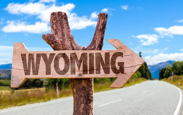 Wyoming houten teken — Stockfoto