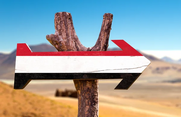 Bandera de Yemen signo de madera — Foto de Stock