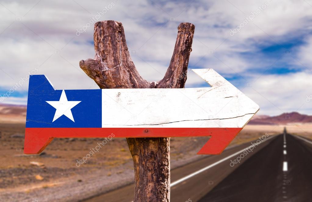 Chile Flag wooden sign