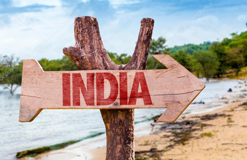India wooden sign