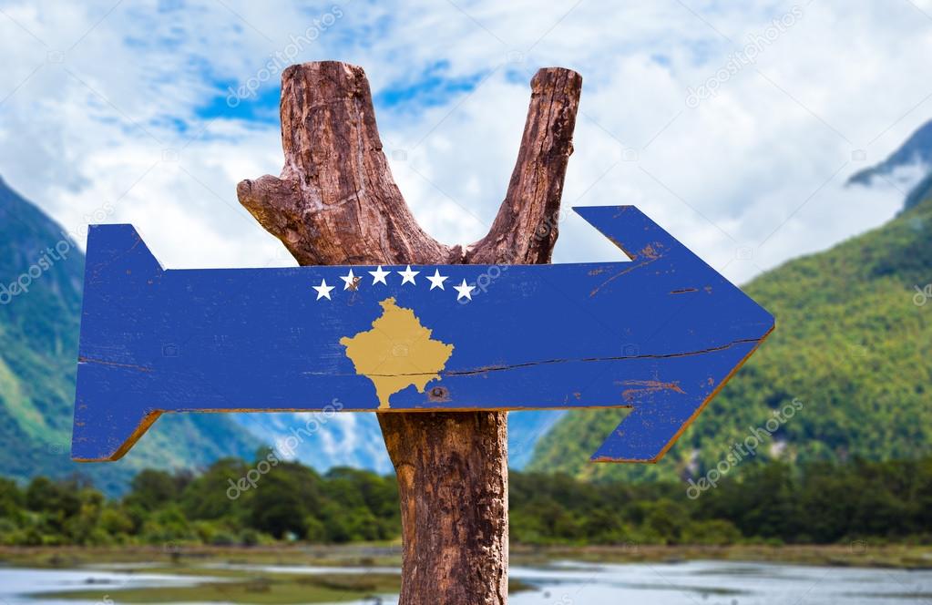 Kosovo Flag wooden sign