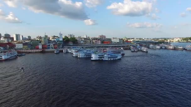 Puerto de Manaus, Amazonas Brasil — Vídeo de stock