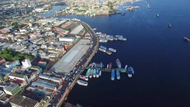 Port de Manaus, Amazonas Brésil — Video