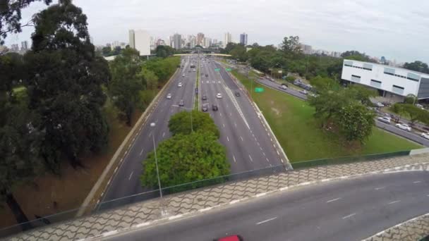 Beroemde Avenue in Sao Paulo — Stockvideo