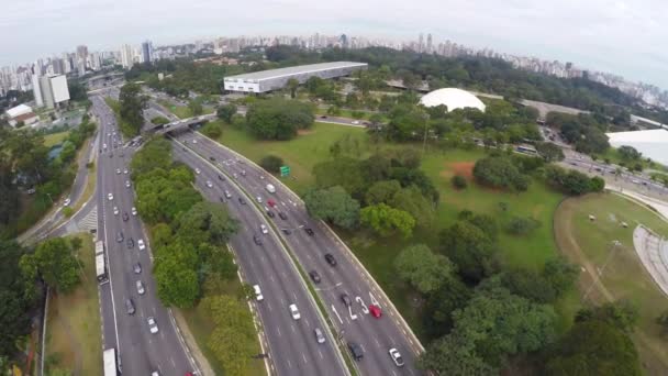 Parque Ibirapuera da cidade de São Paulo — Vídeo de Stock