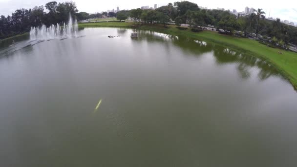 Vista aérea del Parque Ibirapuera — Vídeo de stock