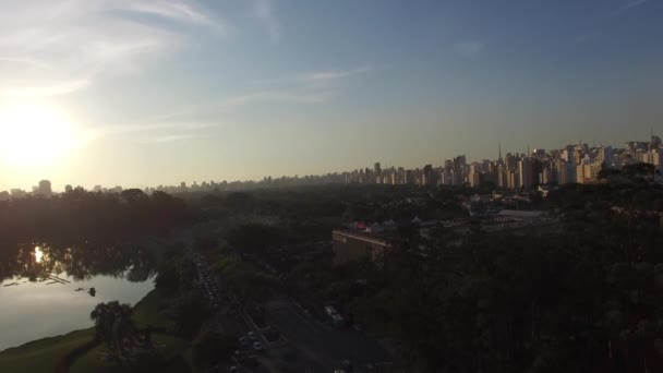 Havadan görünümü Ibirapuera Parkı — Stok video