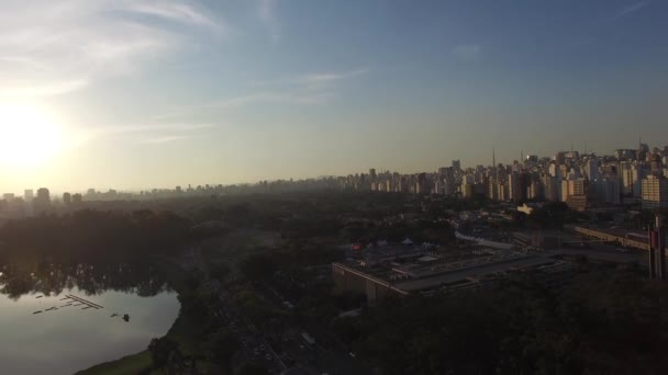 Vista aérea Parque Ibirapuera — Vídeo de Stock