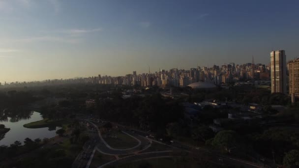 Ibirapuera Park of Sao Paulo city — Stock Video