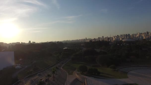 Sao Paulo Ibirapuera Park şehir — Stok video