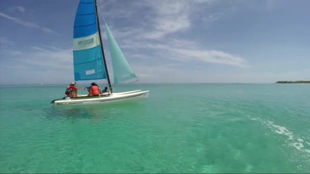 Ein Segelboot am Horizont — Stockvideo