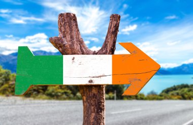 Ireland flag wooden sign clipart
