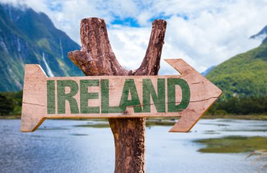 Ireland wooden sign clipart