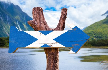 Scotland flag wooden sign clipart