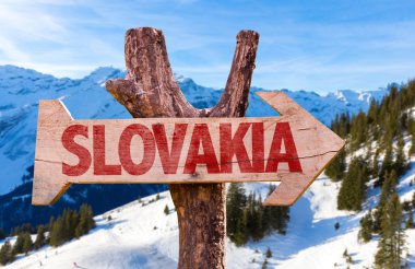 Slovakia wooden sign clipart