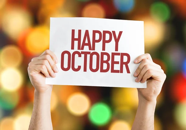 Happy October placard — Stock Photo, Image