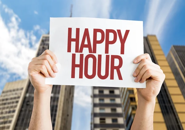 Happy Hour πλακάτ — Φωτογραφία Αρχείου