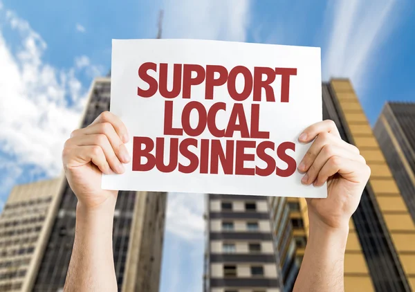 Support Local Business placard — Stock Photo, Image