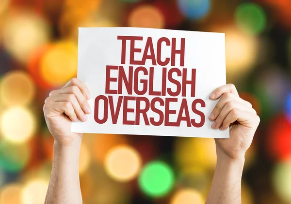 Teach English Overseas placard — Stock Photo, Image