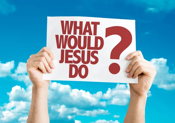 什么将耶稣吗?标语牌 — 图库照片