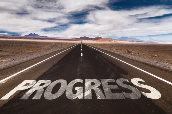 Progress written on road — Stock Photo, Image