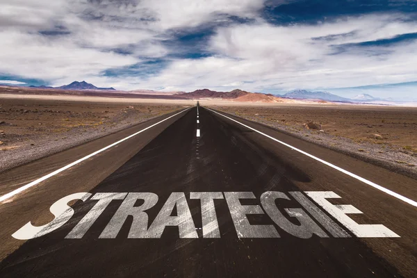 Strategie geschreven op weg — Stockfoto