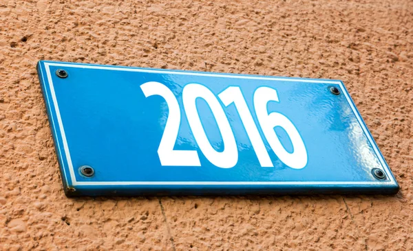 2016 sinal azul — Fotografia de Stock