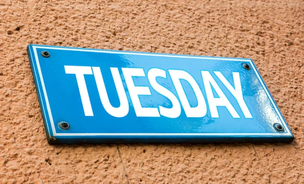 Tuesday blue sign — Stock Photo, Image