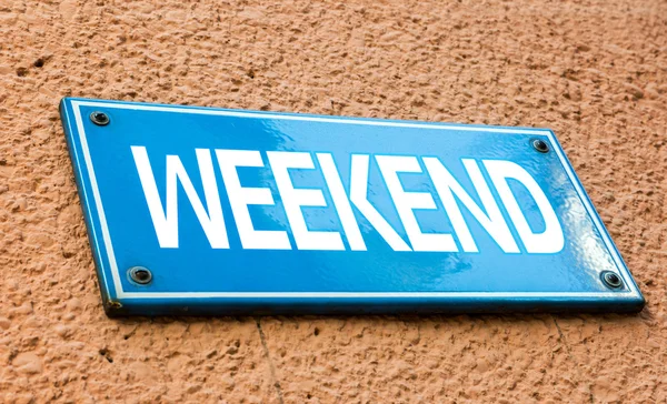 Weekend segno blu — Foto Stock