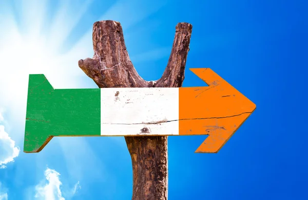 Irlande Drapeau signe en bois — Photo