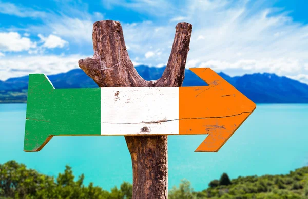 Bandera de Irlanda signo de madera — Foto de Stock