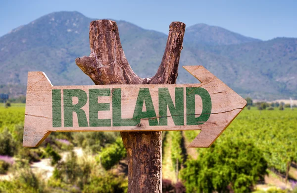 Drewniany znak Irlandia — Zdjęcie stockowe