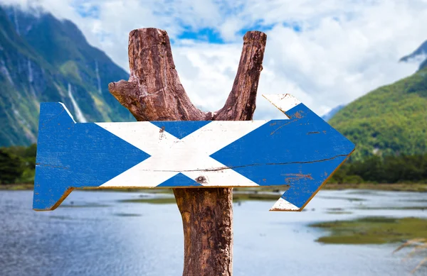 Signo de madera bandera de Escocia — Foto de Stock