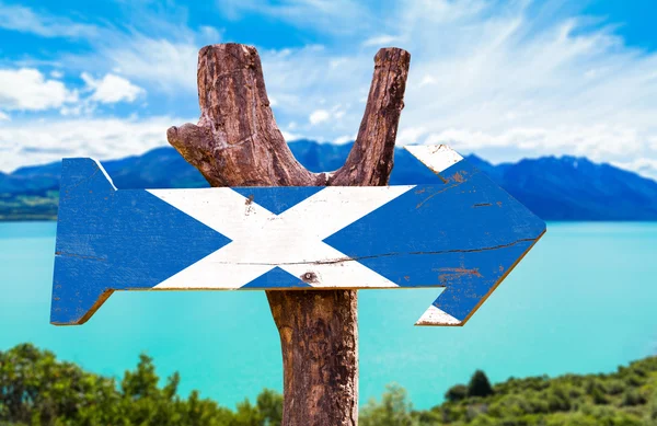 Drapeau d'Écosse signe en bois — Photo