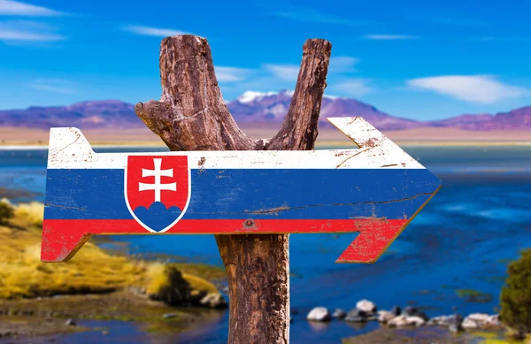 Vlag van Slowakije houten teken — Stockfoto