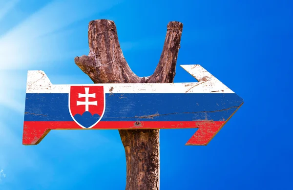 Bandera de Eslovaquia signo de madera —  Fotos de Stock