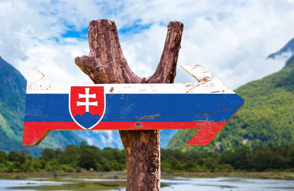 Bandera de Eslovaquia signo de madera —  Fotos de Stock