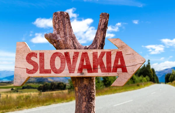 Slovakia wooden sign — Stock Photo, Image