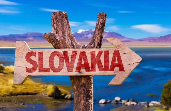 Slovakia wooden sign — Stock Photo, Image