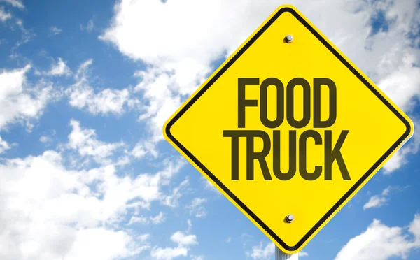 Voedsel vrachtwagen teken — Stockfoto