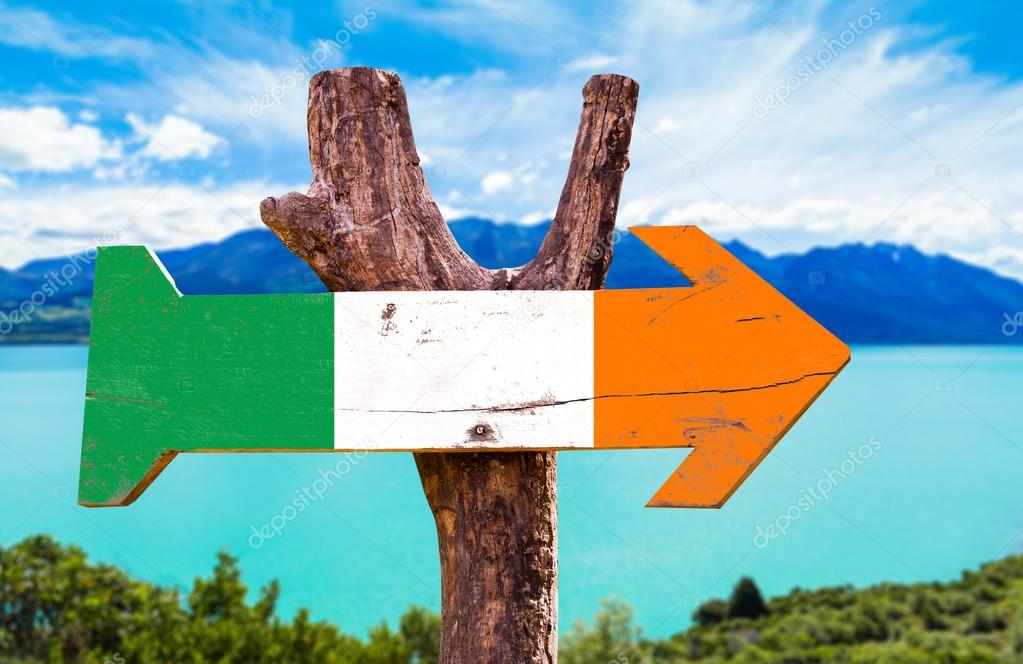 Ireland flag wooden sign