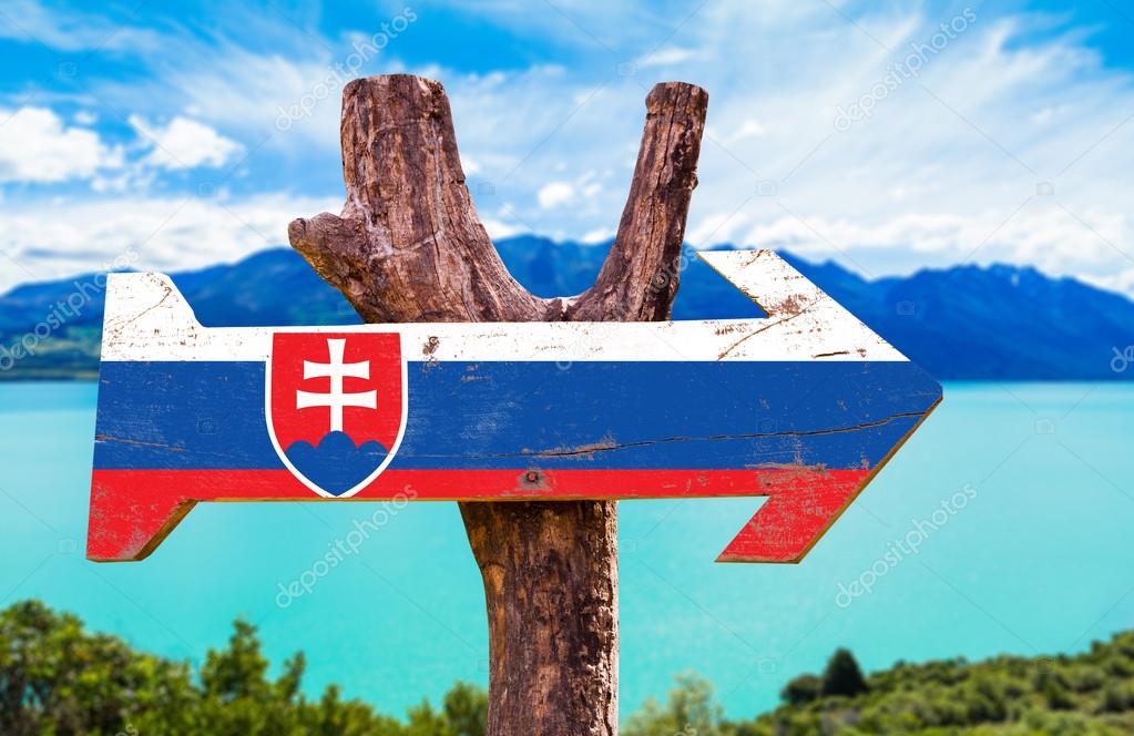 Slovakia Flag wooden sign