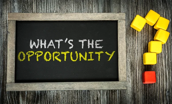 Whats the Opportunity? on chalkboard — Stock Photo, Image