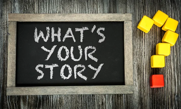 Whats Your Story? on chalkboard — Stock Photo, Image