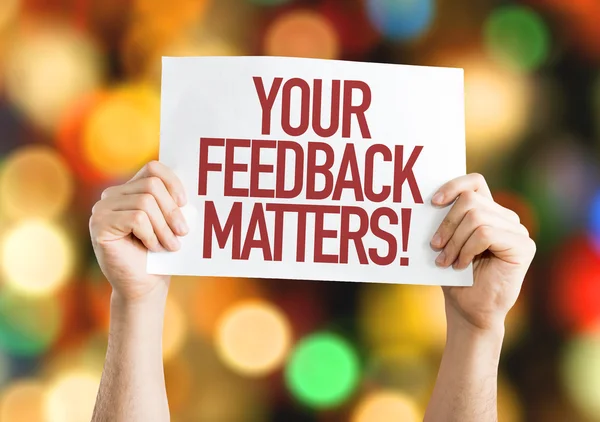 Din Feedback frågor plakat — Stockfoto