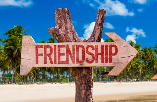 Dřevěný šíp přátelství — Stock fotografie