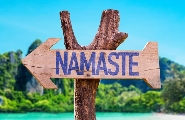 Namaste freccia di legno — Foto Stock